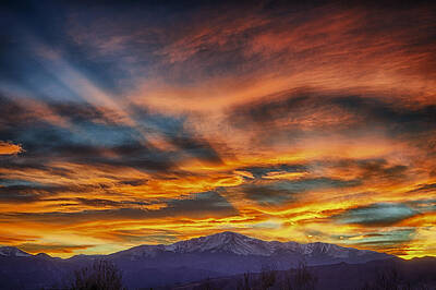 Modern Man Mid Century Modern - Incredible Sunset Over Pikes Peak by David Soldano