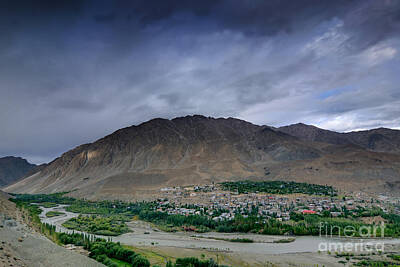 Snowflakes - Indus river and Kargil City Leh Ladakh Jammu and Kashmir India by Rudra Narayan Mitra