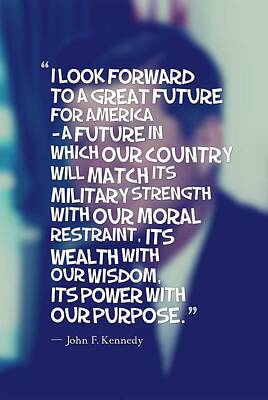 Af One - Inspirational Quotes - Motivational - John F. Kennedy 20 by Celestial Images