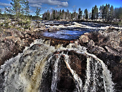 The Bunsen Burner - Jockfall, waterfall in the north of Sweden by Webbon
