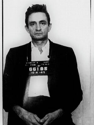 Actors Royalty-Free and Rights-Managed Images - Johnny Cash Mug Shot Country Music by Tony Rubino