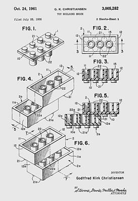 Abstract Photos - Lego Toy Building Brick Patent  by Chris Smith