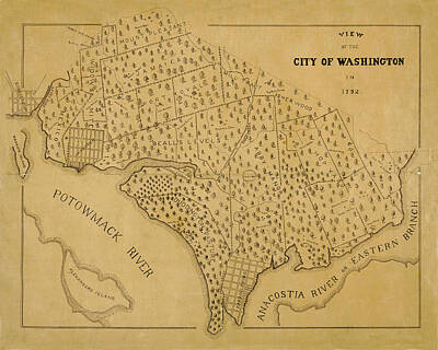 Bob Dylan - Map Of Washington 1792b by Andrew Fare