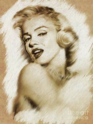 Actors Paintings - Marilyn Monroe, Actress and Model by Esoterica Art Agency