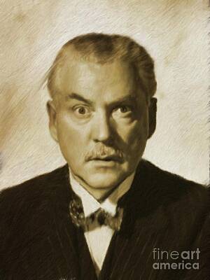 Actors Paintings - Nigel Bruce, Vintage Actor by Esoterica Art Agency