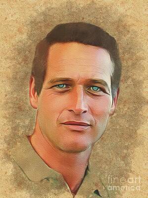 Actors Paintings - Paul Newman, Hollywood Legend by Esoterica Art Agency