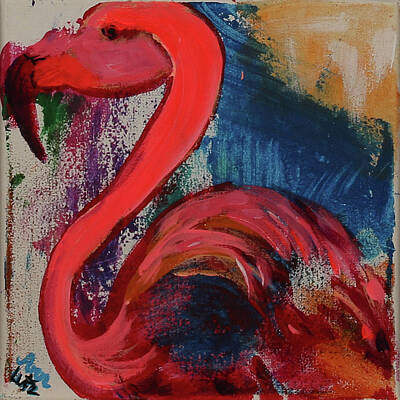 Animal Watercolors Juan Bosco - Pink Flamingo by Ann Lutz