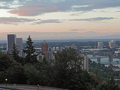 Mannequin Dresses Rights Managed Images - Portland Skyline at Sunset Royalty-Free Image by Cityscape Photography
