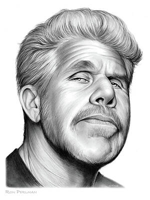 Celebrities Drawings - Ron Perlman by Greg Joens