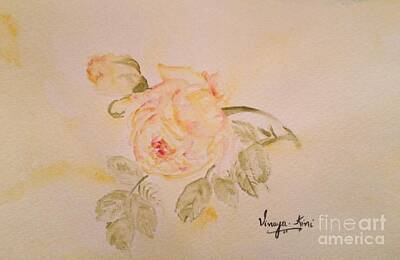 Roses Paintings - Roses For my mother  by Vinaya Kini