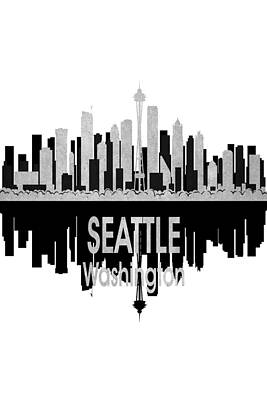 Abstract Skyline Digital Art Rights Managed Images - Seattle WA 4 Squared Royalty-Free Image by Angelina Tamez