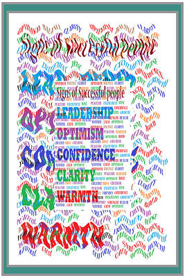 Mixed Media Royalty Free Images - Signs of successful people a TEXTO-GRAPHIC of leadership qualities poster Royalty-Free Image by Navin Joshi