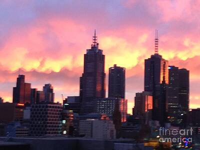 Curated Beach Towels - Sky Over Melbourne  by Yelena Wilson