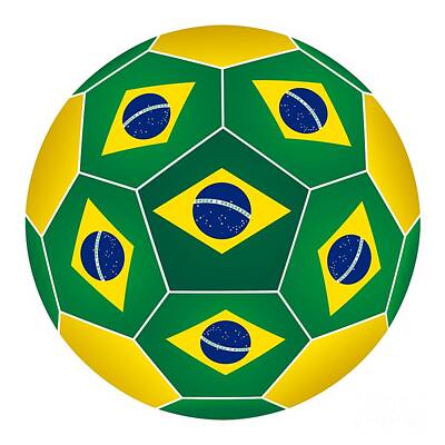 Architecture David Bowman - Soccer ball with Brazilian flag by Michal Boubin