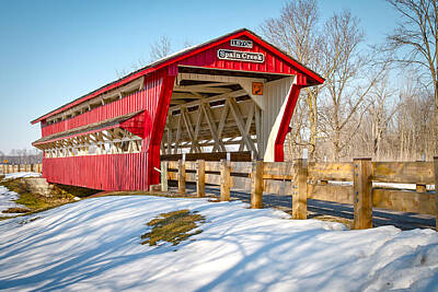 Music Royalty-Free and Rights-Managed Images - Spain Creek Covered Bridge by Jack R Perry
