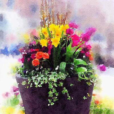 Pixel Art Mike Taylor - Spring Planter 5 by Nicola Andrews