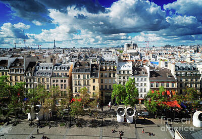 Paris Skyline Royalty-Free and Rights-Managed Images - Square of Georges Pompidou, Paris by Anastasy Yarmolovich