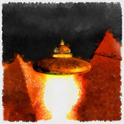 Steampunk Royalty-Free and Rights-Managed Images - Steampunk UFO by Esoterica Art Agency