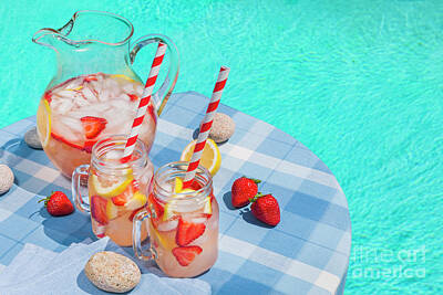 Royalty-Free and Rights-Managed Images - Strawberry lemonade at pool side 1 by Elena Elisseeva