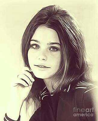 Musicians Digital Art Royalty Free Images - Susan Dey, Vintage Actress Royalty-Free Image by Esoterica Art Agency