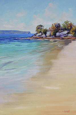 Beach Paintings - Sydney Harbour beach by Graham Gercken