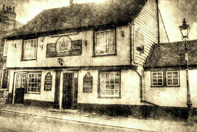Black And White Beach Royalty Free Images - The Coopers Arms Pub Rochester Vintage Royalty-Free Image by David Pyatt