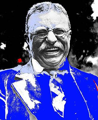 Vintage Tees - Theodore Roosevelt laughing circa 1912-2015 by David Lee Guss