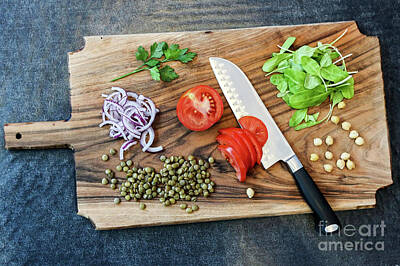 Modern Sophistication Beaches And Waves - Vegetables On A Cutting Board  by Ps-i