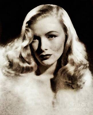 Musician Paintings - Veronica Lake, Vintage Actress by Esoterica Art Agency