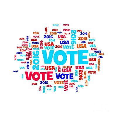 Politicians Digital Art Royalty Free Images - Vote USA 2016 Royalty-Free Image by Henrik Lehnerer