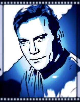 Musician Digital Art - William Shatner as Captain Kirk by Esoterica Art Agency