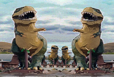 Juan Bosco Forest Animals - Worlds largest dinosaur Tyrannosaurus Rex statue Drumheller Alberta Canada by Navin Joshi