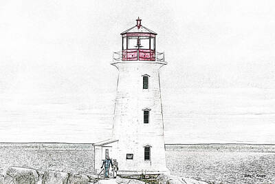 Beach Mixed Media - Youre My Beacon Peggys Cove Lighthouse by Betsy Knapp