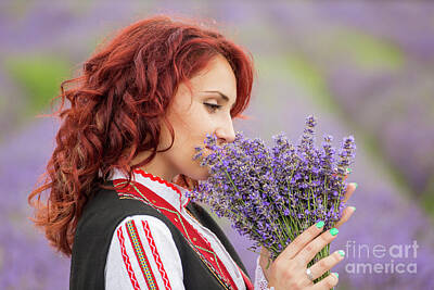 Swirling Patterns - Bulgarian girl in a lavender field by Nikolay Stoimenov