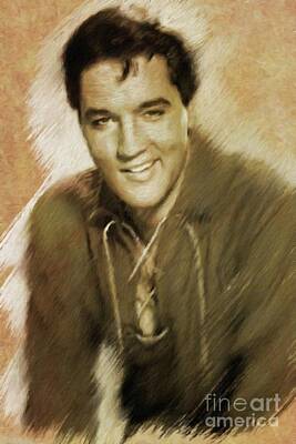 Rock And Roll Royalty-Free and Rights-Managed Images - Elvis Presley, Rock and Roll Legend by Esoterica Art Agency