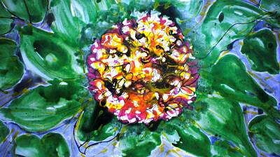 Abstract Yoga Mats - Heavenly Flowers by Baljit Chadha
