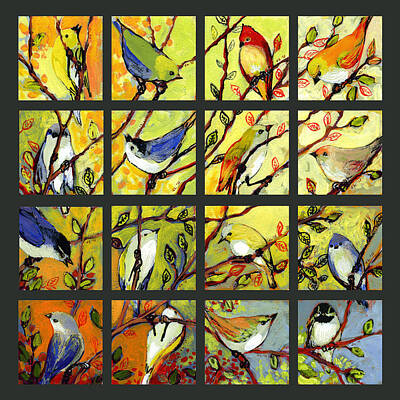 Modern Sophistication Modern Abstract Paintings - 16 Birds by Jennifer Lommers