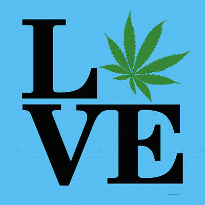 Superhero Ice Pop - Marijuana Leaf Love Sign by Gregory Murray