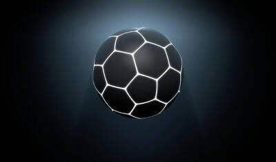Football Digital Art - Futuristic Neon Sports Ball by Allan Swart