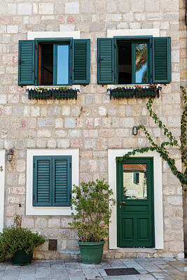 John William Waterhouse - old building in Montenegro with Windows by Elena Saulich
