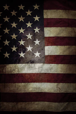 Landmarks Photos - American flag No.163 by Les Cunliffe
