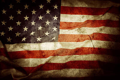 Landmarks Photos - American flag 71 by Les Cunliffe