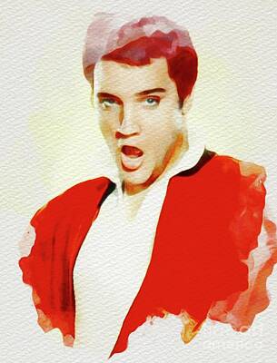 Rock And Roll Rights Managed Images - Elvis Presley, Rock and Roll Legend Royalty-Free Image by Esoterica Art Agency