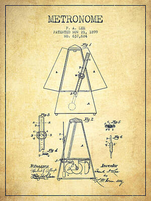 Musician Digital Art - 1899 Metronome Patent - Vintage by Aged Pixel
