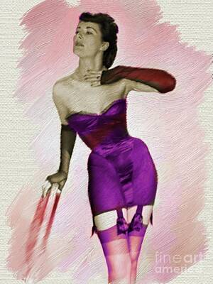 Nudes Digital Art Rights Managed Images - Digital Vintage Pinup Painting Royalty-Free Image by Esoterica Art Agency