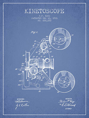 Sheep - 1901 Kinetoscope Patent - light blue by Aged Pixel