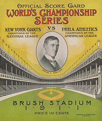 Baseball Rights Managed Images - 1911 World Series Score Card Royalty-Free Image by Ricky Barnard