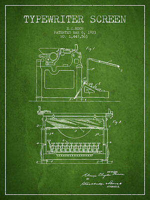 Tropical Life Royalty Free Images - 1923 Typewriter Screen patent - Green Royalty-Free Image by Aged Pixel