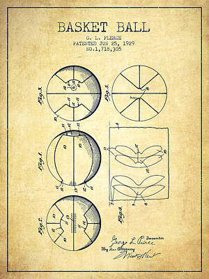 Sports Digital Art - 1929 Basket Ball Patent - Vintage by Aged Pixel