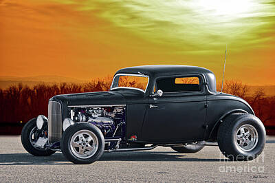 Modern Sophistication Beaches And Waves - 1932 Ford Coupe Summers Morn II by Dave Koontz
